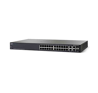 cisco sg350-28p-k9-eu 28-port gigabit poe managed switch (black)