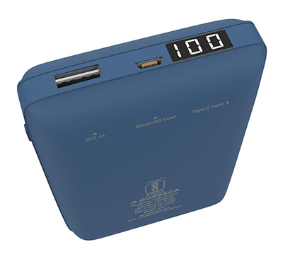 corseca ace (dmb4310mc1) 10000mah lithium ion power bank (blue and black)