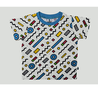 cuddledoo (cv23s119) musical notes printed boys cotton round neck t shirt (multi color )