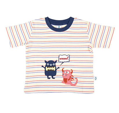 cuddledoo (cv9s317) scary monsters patch baby boys tee cotton round neck t shirt (multi color)