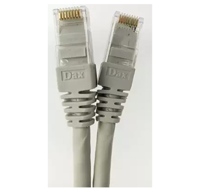 dax (dx-c06002 - grey) 2 metre cat.6 patch cord, 24awg, grey color, moulded factory crimped - 100% bare copper