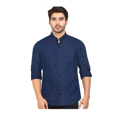 duff (1673) men 100% cotton casual shirt striped (blue)