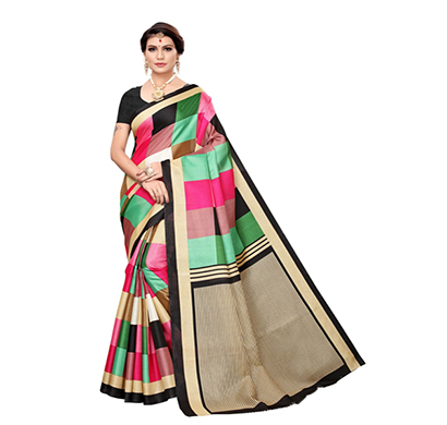 eka lifestyle (143eka) khadi silk printed saree with blouse (multicolor)
