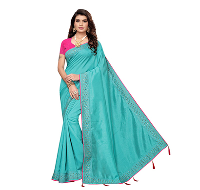 eka lifestyle (149eka) banglori silk heavy stone & diamond work saree with blouse (multicolor)