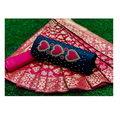 eleven trendz dress material dil- khatli pc cotton unstitched banarasi ( multicolor)