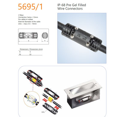 encapsuled 5695.1 pre gel filled wire connector