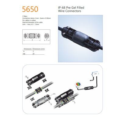 encapsuled 5650 pre gel filled wire connector