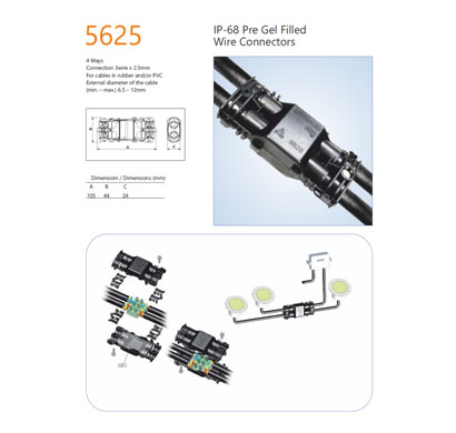 encapsuled 5625 pre gel filled wire connector