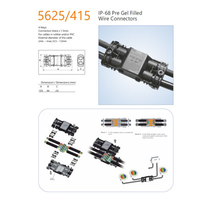 encapsuled 5625.415 pre gel filled wire connector