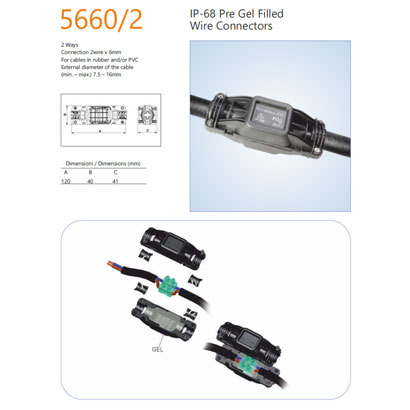 encapsuled 5660.2 pre gel filled wire connector