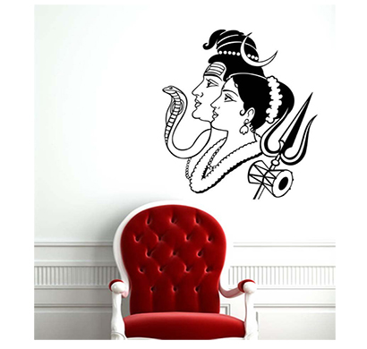 enormous kart on wall black pvc shiv parvati wall sticker