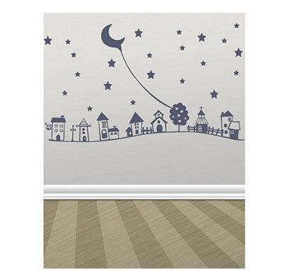 enormous kart wall cartoons house on wall sticker (matte)