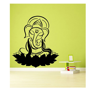 enormous kart on wall lord ganesh monochrome wall sticker black