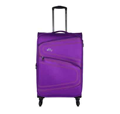 fly splash 69 cms purple nylon check-in 4 wheels cabin soft trolley luggage suitcase