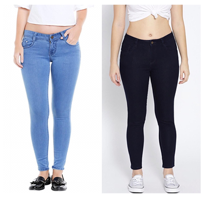 for you for me (maa-silky banb) women western wear - western bottomwear - jeans -regular (bata and navy blue)
