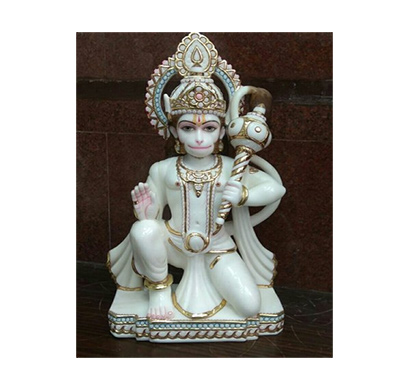 hanuman white marble murti