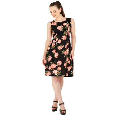 karmic vision (sku000790) crepe a-line dress (multicolor)