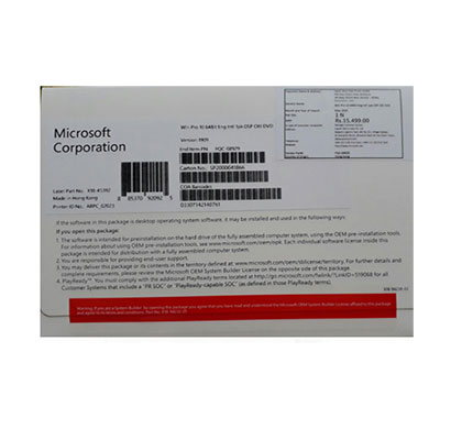microsoft windows 10 pro 64 bit eng intl 1pk dsp oei dvd