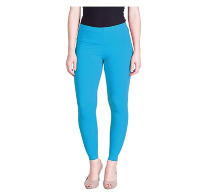 mks impex cotton lycra ankle length leggings for women & girls (sky blue)