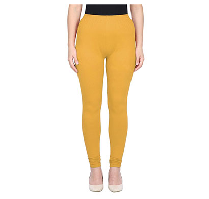 mks impex women's churidar leggings soft cotton lycra 4 way stretchable (yellow)