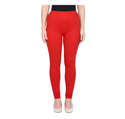 mks impex women's churidar leggings soft cotton lycra 4 way stretchable (red)