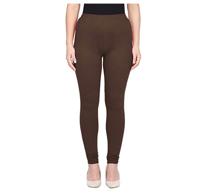 mks impex women's churidar leggings soft cotton lycra 4 way stretchable (brown)