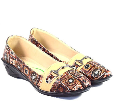 pokrok women pu stylish belly shoes (getset4) black, tan