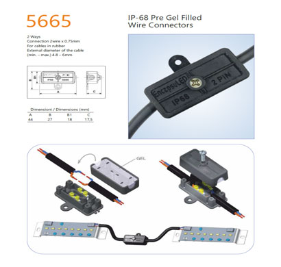encapsuled 5665 pre gel filled wire connector