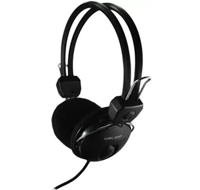 quantum qhm 888 wired headset with mic (black, on the ear)