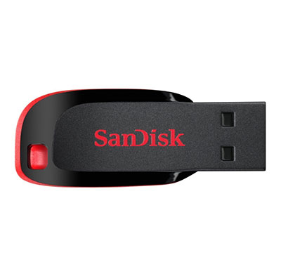 sandisk cruzer blade sdcz50-032g-i35 32gb usb 2.0 pen drive red and black