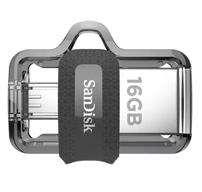 sandisk ultra dual (sddd3-016g-i35) 16 gb otg drive (black, type a to micro usb)