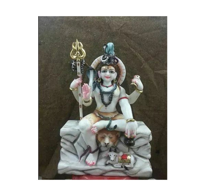 shiv shankar white marble murti