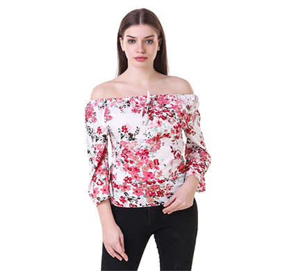 showylook women western wear crepe top (swo-144-white)