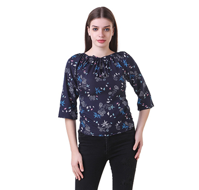 showylook women western wear crepe top (swo-145-blue)