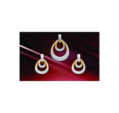 siyona double drop jewellery set gold and rhodium plating