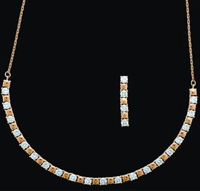 siyona square-studded crystal set jewellery gold plated chain