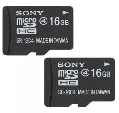sony sr-16a4 16 gb microsdhc class 4 memory card with adaptor (pack of 2)