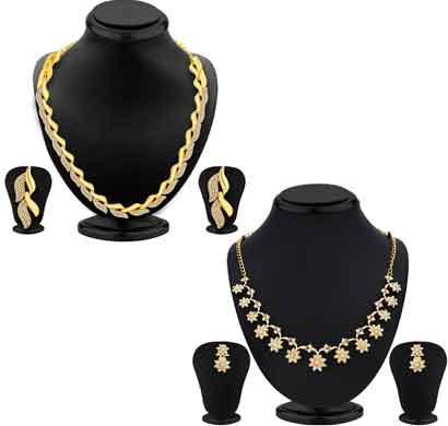 sukkhi modish ad gold plated necklace set combo for women (cb72311gldpm092017)