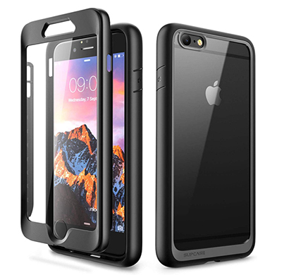 supcase (b07gr3c3zq) iphone 6 plus case, unicorn beetle style series hybrid protective clear case cover with built-in screen protector for iphone 6 plus (black)