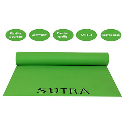 sutra yoga mat with strap, 6mm (green)