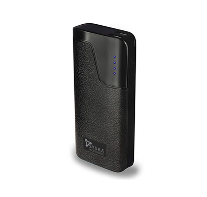 syska (l1001x-bk) 10000mah lithium ion vault 100 power bank (black)