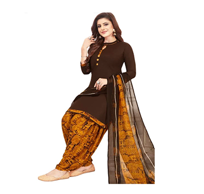 tendisha (2778) synthetic printed unstitched dress material (multi)