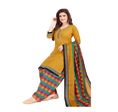 tendisha (2786) synthetic printed unstitched dress material (multi)