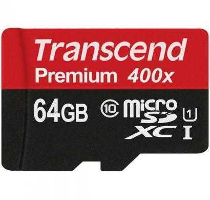 transcend 64 gb microsdxc class 10 45 mb/s memory card