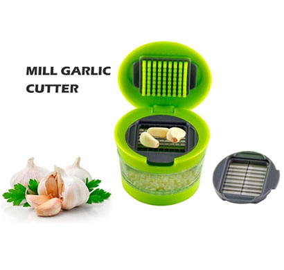 vaibhavi plastic garlic press mini garlic cutter, crusher and chopper, green
