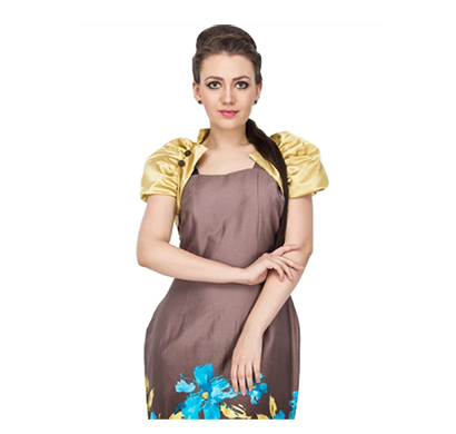 vodka fashion india dress satin cotton bodice with satin bolero jacket side zipper closure (multicolor)