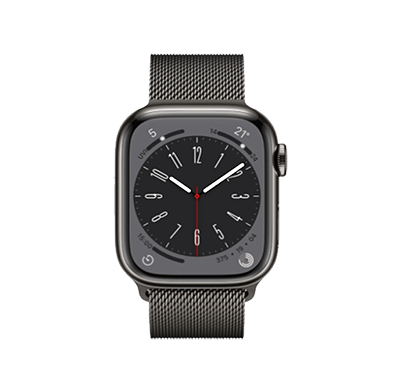 apple watch (mnjm3hn/a) series 8 gps+cellular 41mm ss graphite milanese loop
