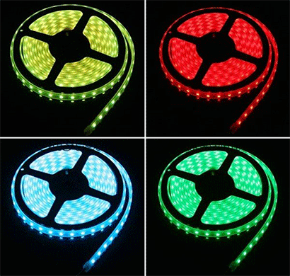 arpit imported 5 meter rgb led strip with remote/adapter assorted