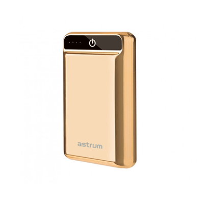 astrum pb201 10000mah electroplated power bank dual usb (electro gold)