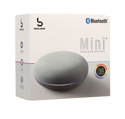 bass jaxx mini+ bluetooth wireless speaker with color-change led